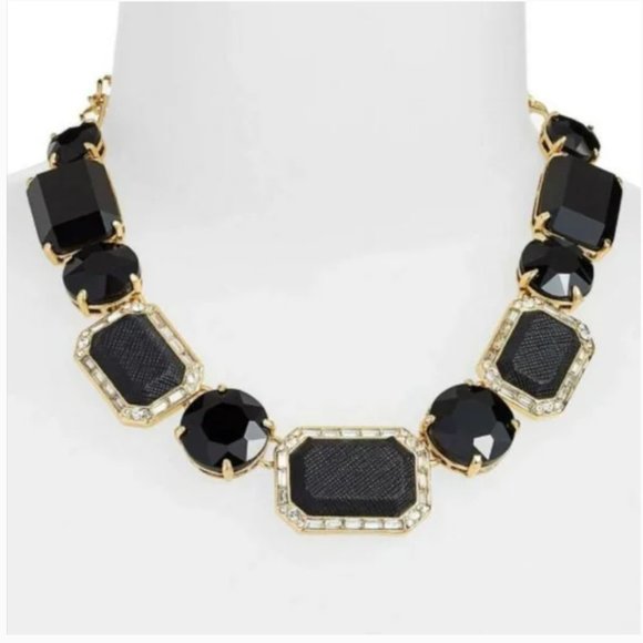 Kate Spade Jackpot Jewels black gold stone necklace nwot - Picture 2 of 13